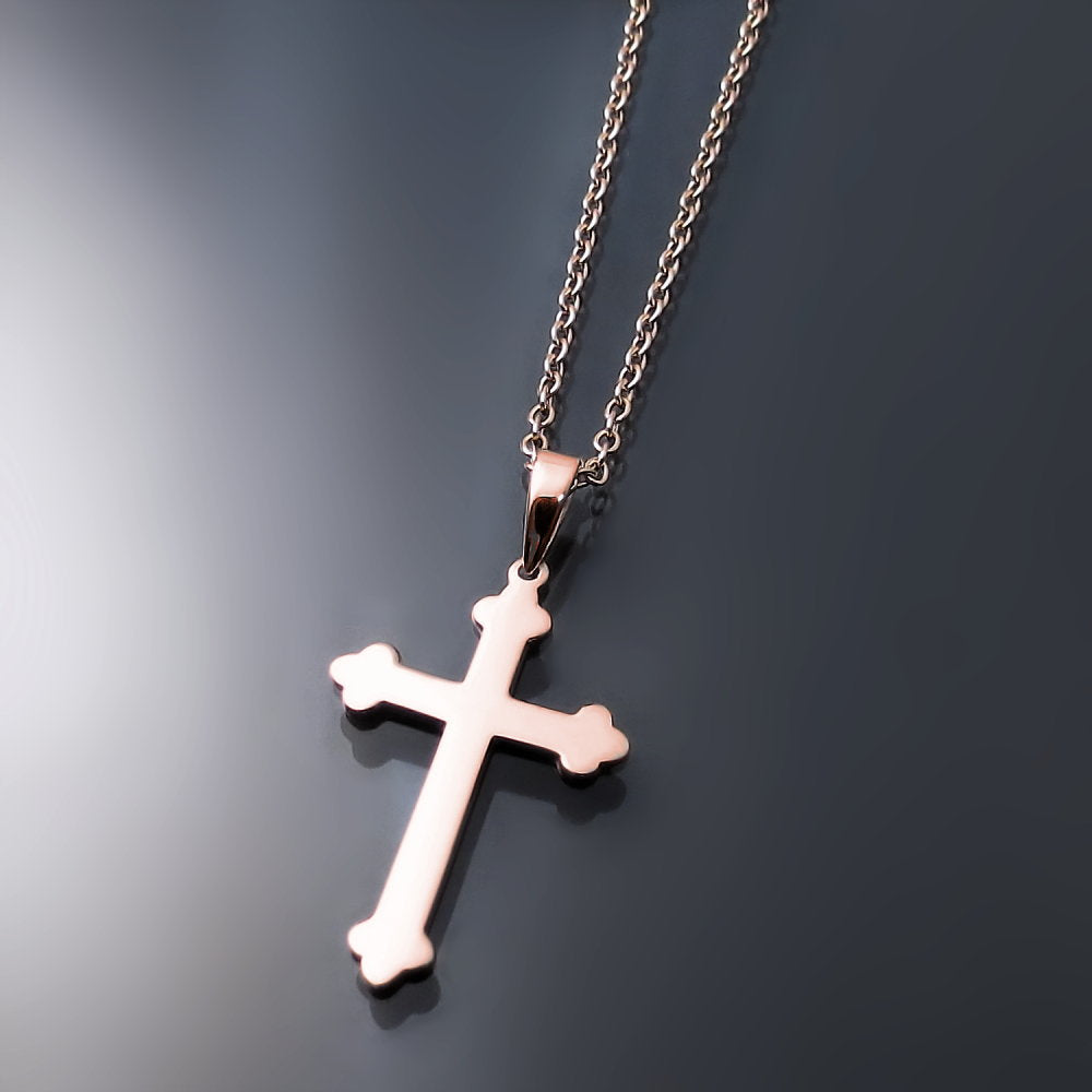 Rose Gold Orthodox Cross