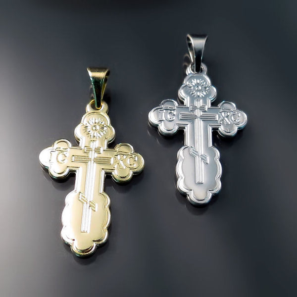 Romanian style orthodox crucifix pendant clearance