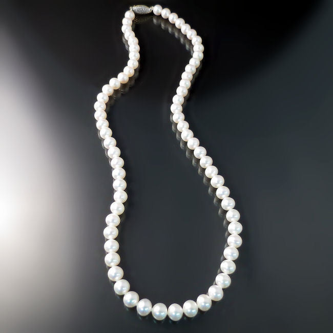 Classic White Pearl Strand Necklace