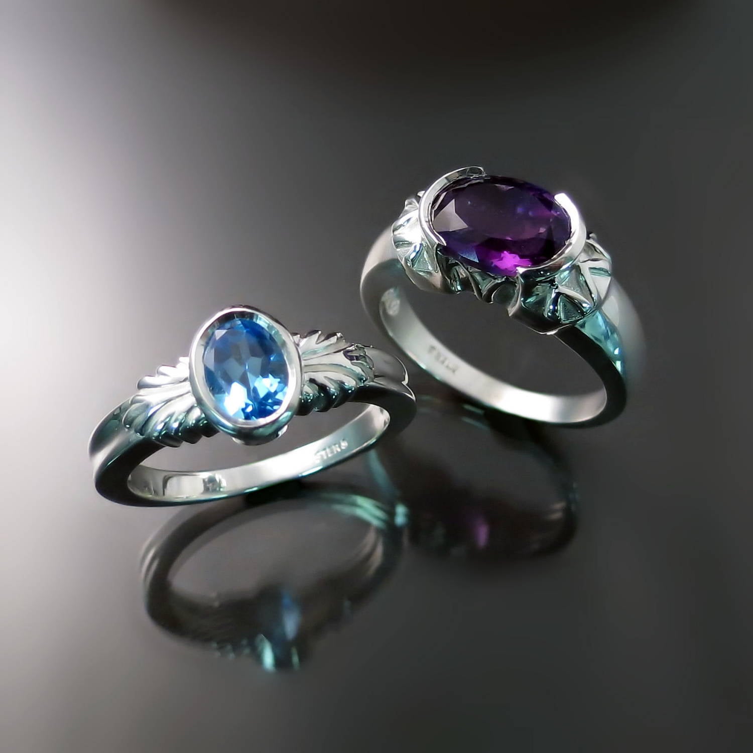 Dainty Blue Topaz Bezel Ring