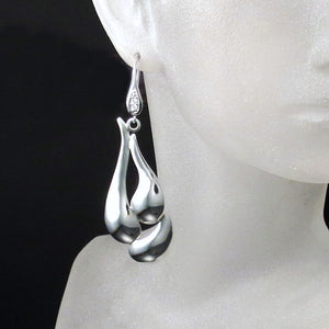 Modern Silver Statement Earrings