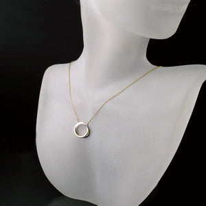 jewelry two tone gold circle pendant necklace