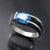 Modern Sterling Silver Ring with Blue Topaz