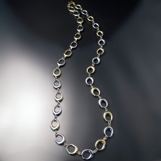 Modern Two Tone Gold Necklace