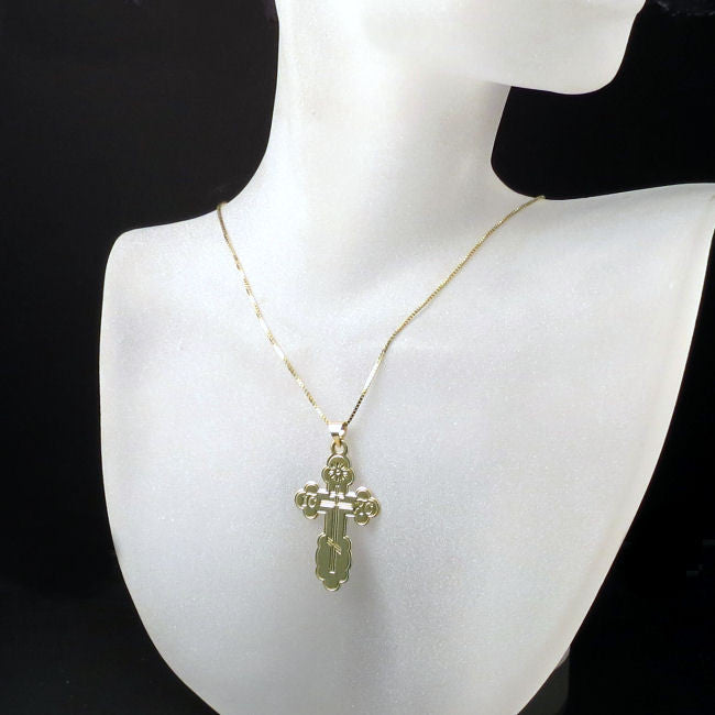 orthodox crosses large saint olga 14K solid gold
