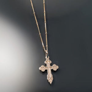 rose gold orthodox cross necklace