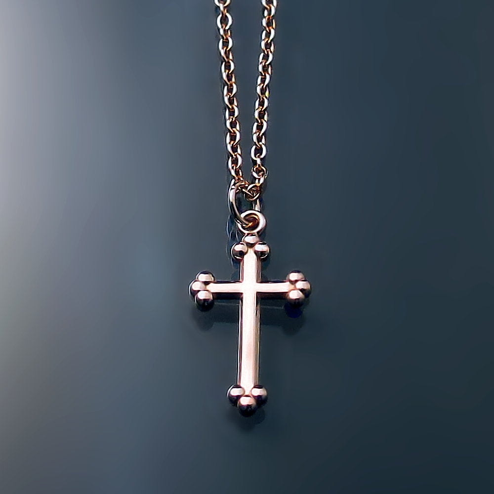 rose gold orthodox cross for child baby baptism