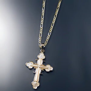 gold serbian orthodox cross and chain