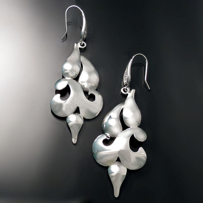 silver statement earrings