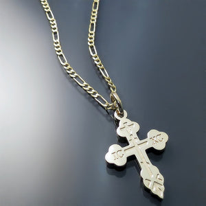 solid gold orthodox cross necklace