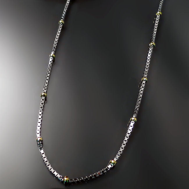 two tone gold box bead chain