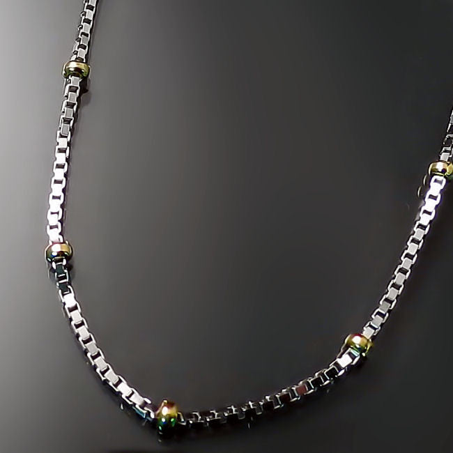 two tone gold box bead chain