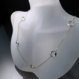 Two Tone Gold Modern Chain Necklace
