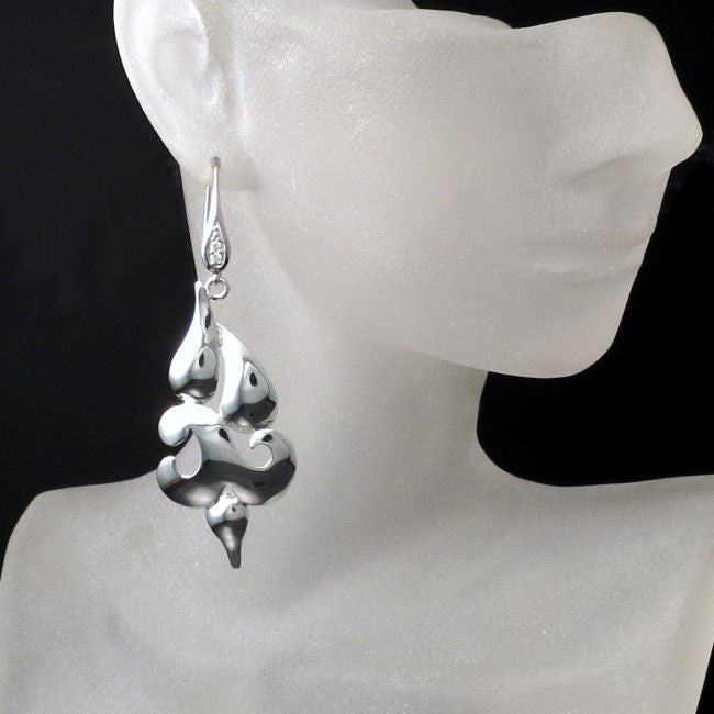 silver statement earrings