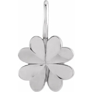 white gold four leaf clover pendant