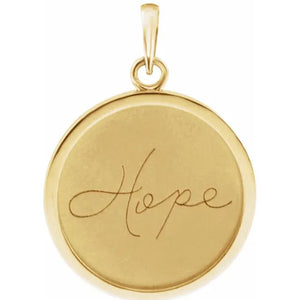 yellow gold hope pendant